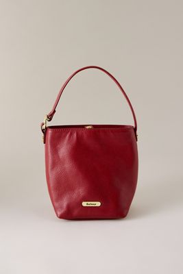 Barbour Cedar Mini Leather Bucket Bag