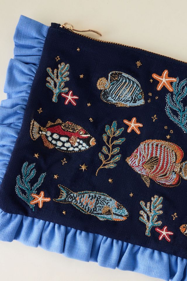 Elizabeth Scarlett x Anthropologie Marine-Rüschen-Tasche #1