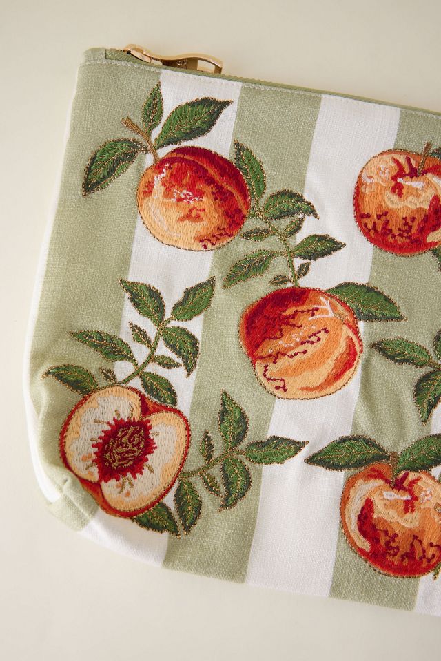 Elizabeth Scarlett x Anthropologie Stripe Peach Pouch