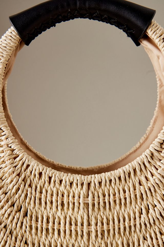 By Anthropologie Raffia Menorca Circle Shoulder Bag #4