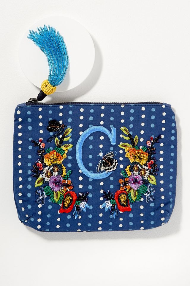 Embroidered Monogram Pouch | Anthropologie UK