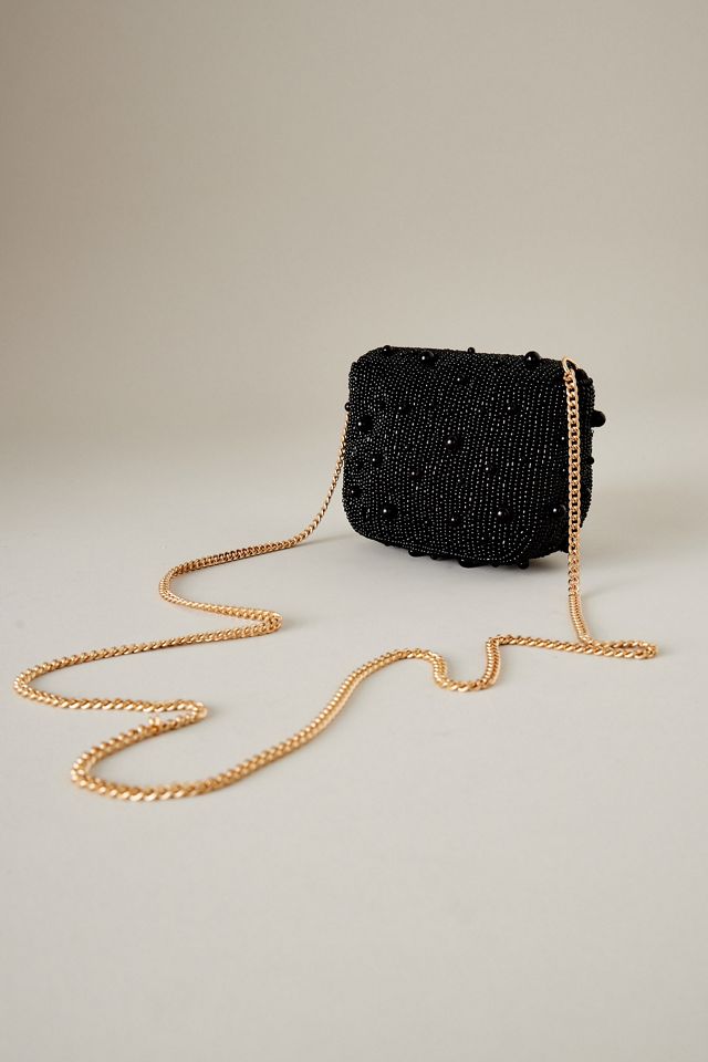 Mini Beaded Pearl Chain-Strap Clutch Bag #1