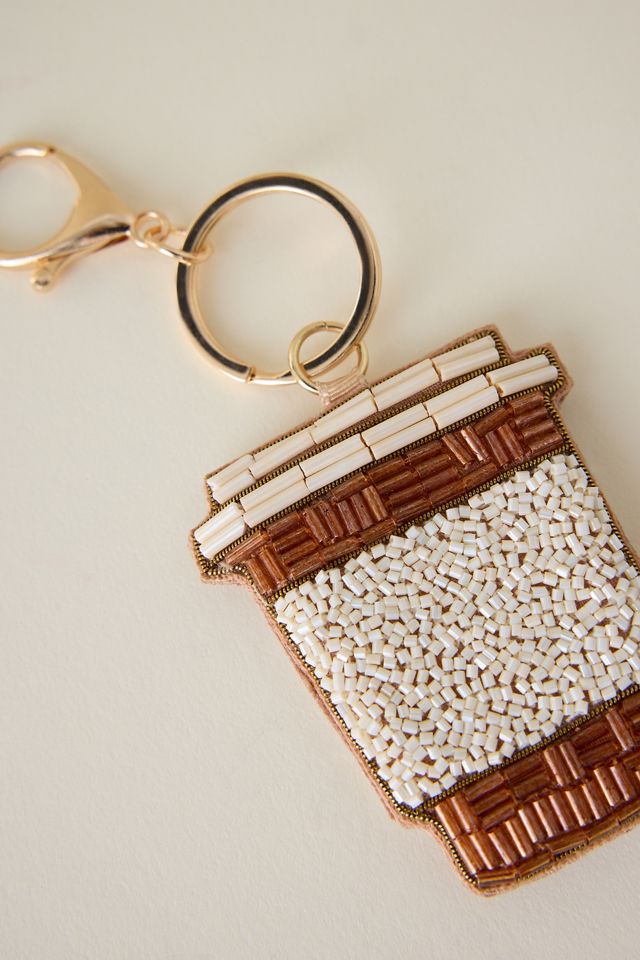 Beaded Coffee Bag Charm #1