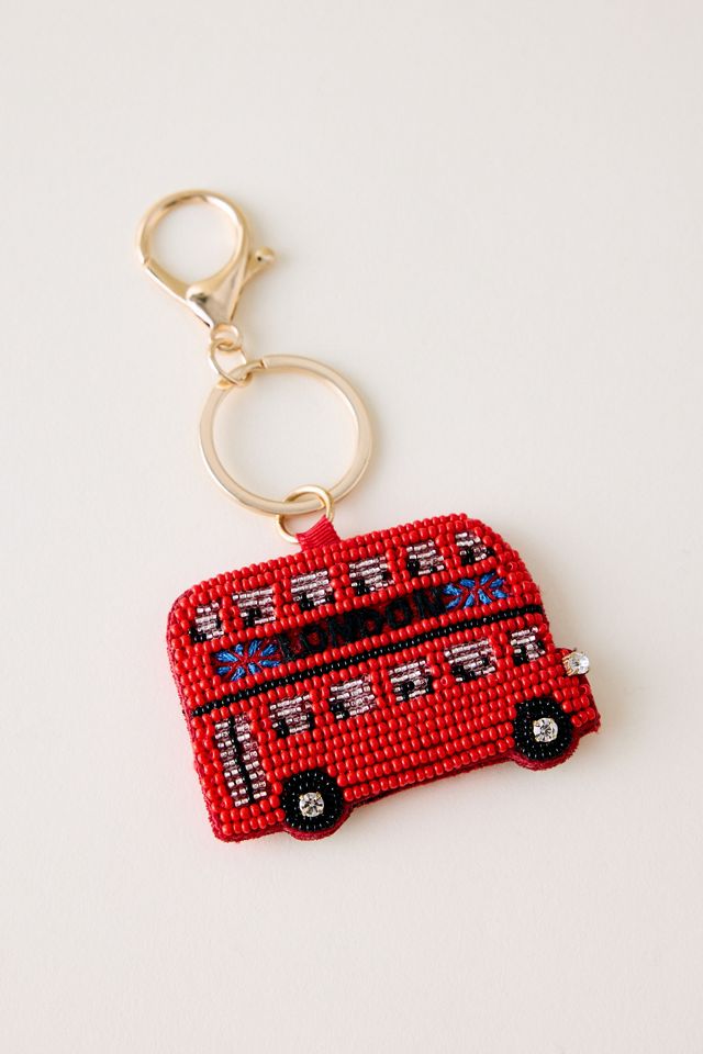 London Bus Beaded Bag Charm #1