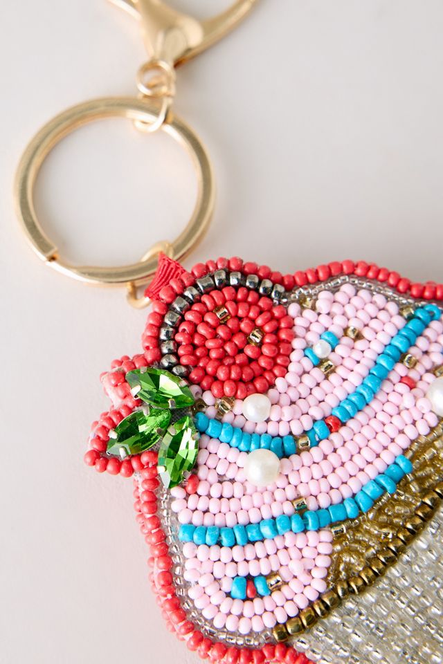 Beaded Cupcake Bag Charm #1