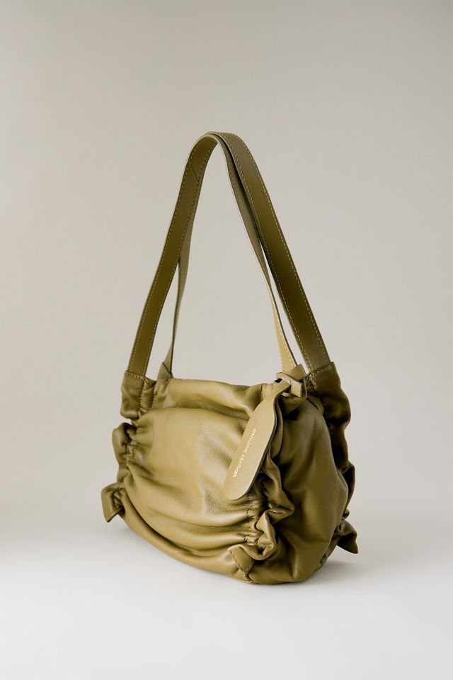 Bolso de Hombro de Cuero Fruncido #3