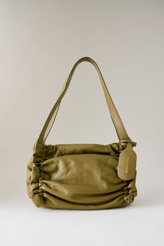 Bolso de Hombro de Cuero Fruncido #2