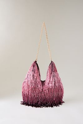 Fringe Beaded Pouch