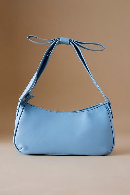 Shop Mali + Lili Pebbled Bow Shoulder Bag In Blue