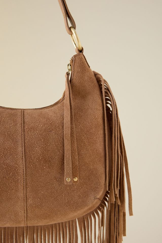 Suede Fringe Shoulder Bag #1