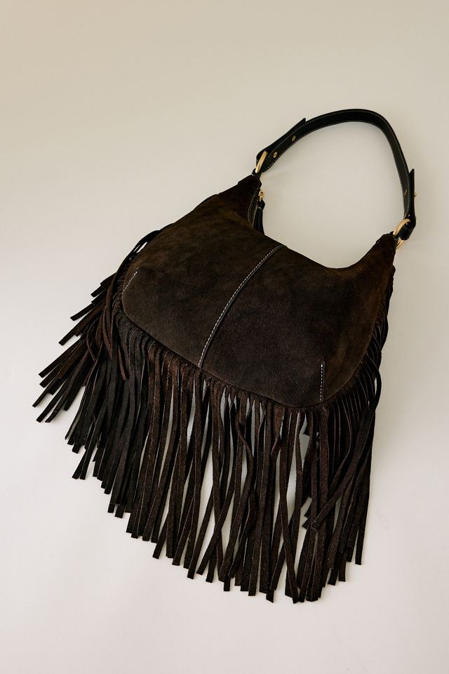 Sac à bandoulière en daim à franges #3