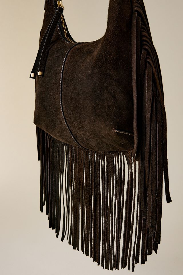 Sac à bandoulière en daim à franges #4