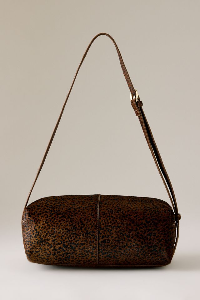 Hair-On Leather Leopard Barrel Bag #2