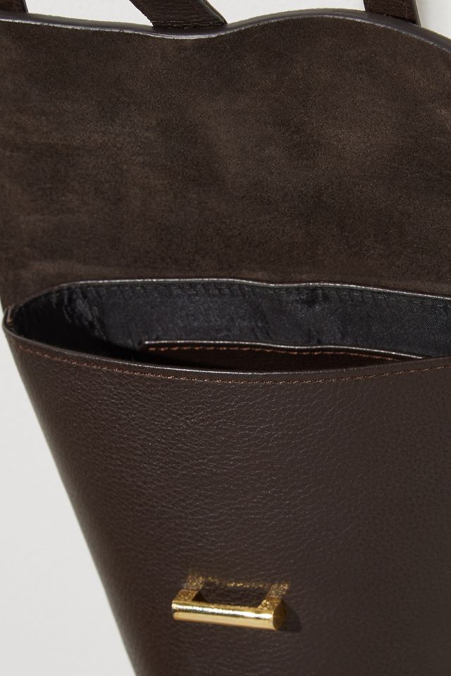 Mini sac à bandoulière en daim bordé de cuir #2