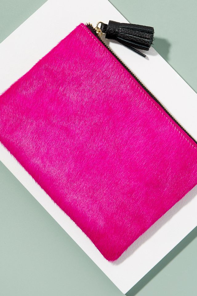 LeatherTrimmed Pony Hair Clutch Anthropologie UK