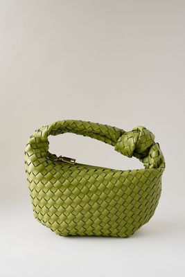 Bolso de Hombro Tejido de Cuero Sintético Larissa de Melie Bianco