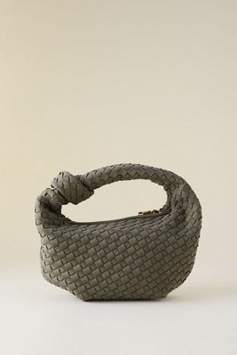 Melie Bianco Larissa Woven Faux-leather Shoulder Bag In Sand