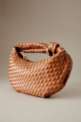Melie Bianco Larissa Woven Faux-leather Shoulder Bag In Brown