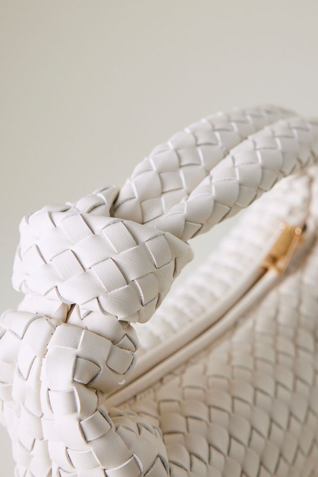 Bolso de Hombro de Cuero Sintético Tejido Larissa Melie Bianco #1