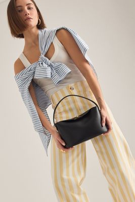 Bolso de Hombro de Cuero Sintético Lana Melie Bianco