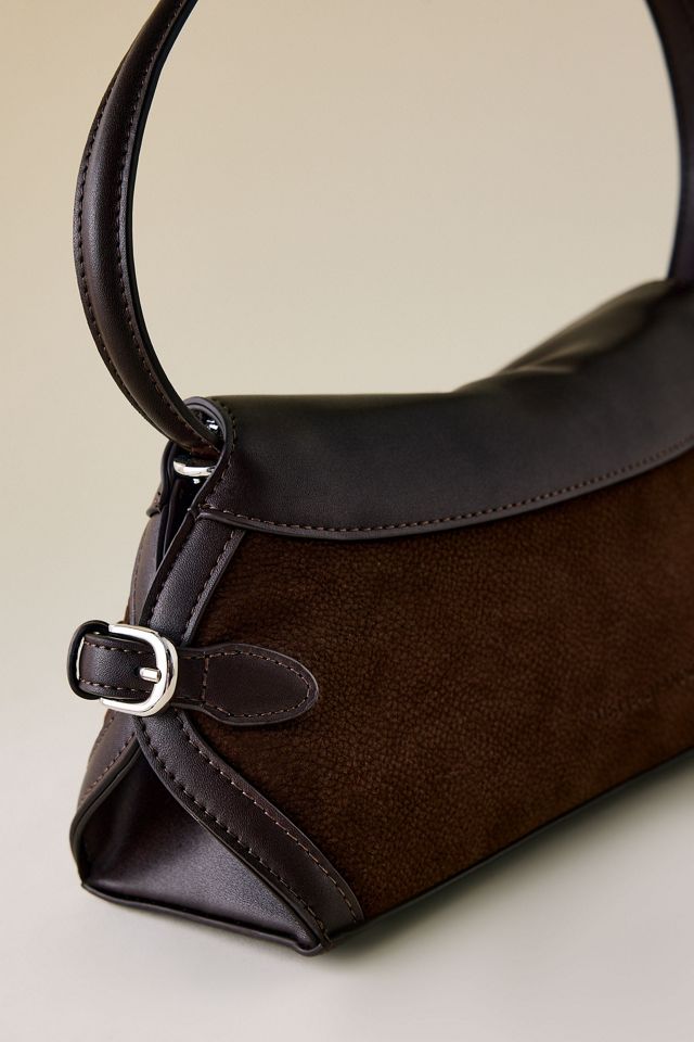 Melie Bianco Mixed Material Top Handle Shoulder Bag #3