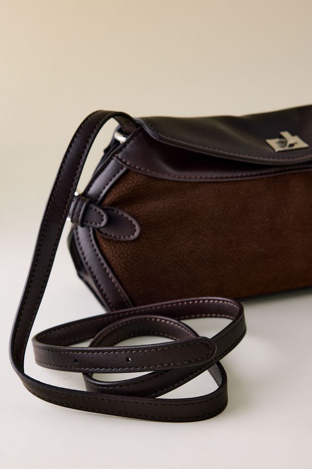 Melie Bianco Mixed Material Top Handle Shoulder Bag #5