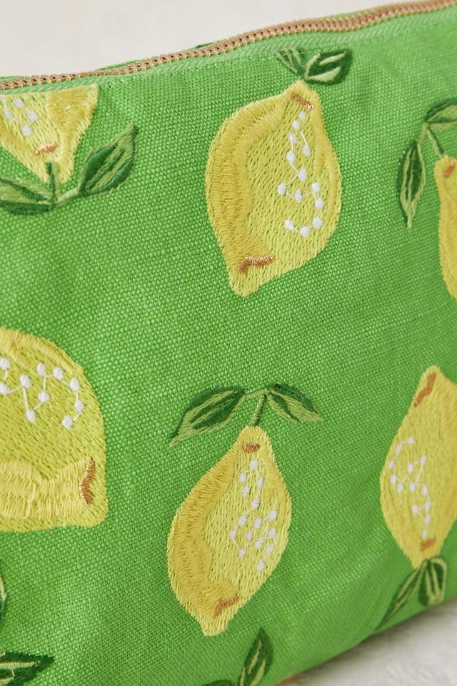 Anthropologie x Elizabeth Scarlett Lemon Embellished Pouch