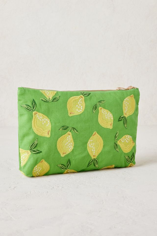 Anthropologie x Elizabeth Scarlett Lemon Embellished Pouch