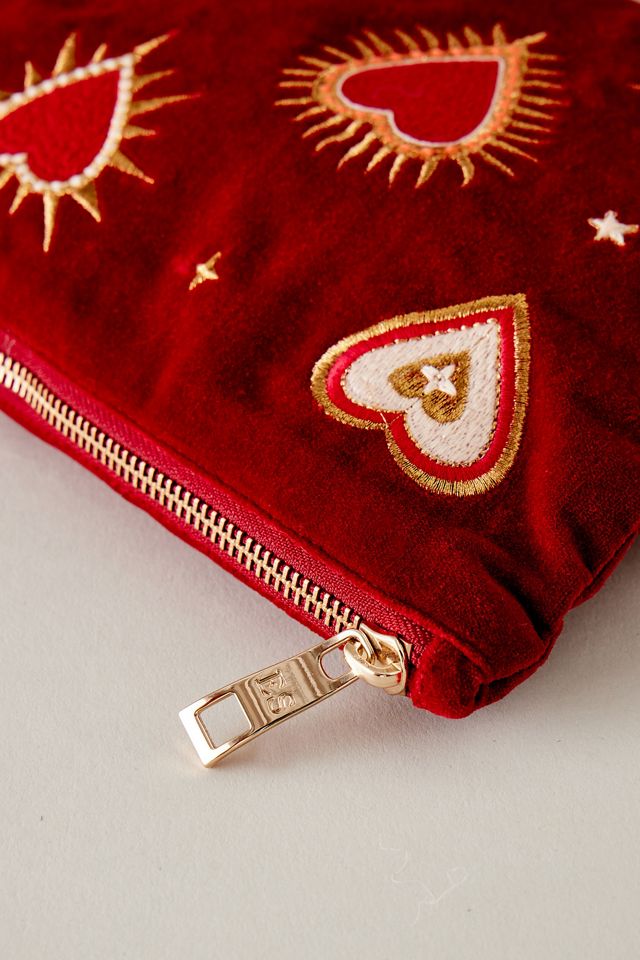 Elizabeth Scarlett Heart Embroidered Makeup Bag #2