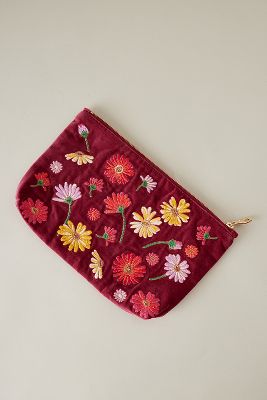 Elizabeth Scarlett Wildflower Velvet Everyday Purse In Red