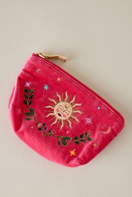 Elizabeth Scarlett Mystic Velvet Coin Purse In Red