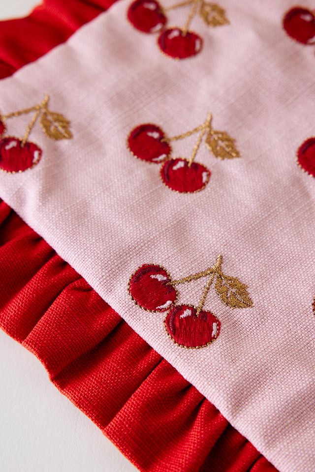 送関込【Elizabeth Scarlett】Embroidered Frill Pouch Mediterranean Garden Velvet Frill Pouch - Elizabeth Scarlett