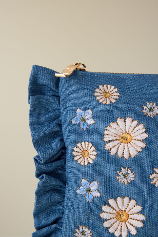 Elizabeth Scarlett Daisy Embroidered Frill Pouch