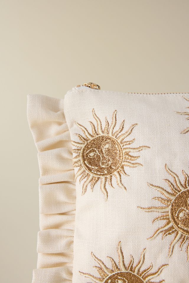 Elizabeth Scarlett Sun Goddess Embroidered Frill Pouch