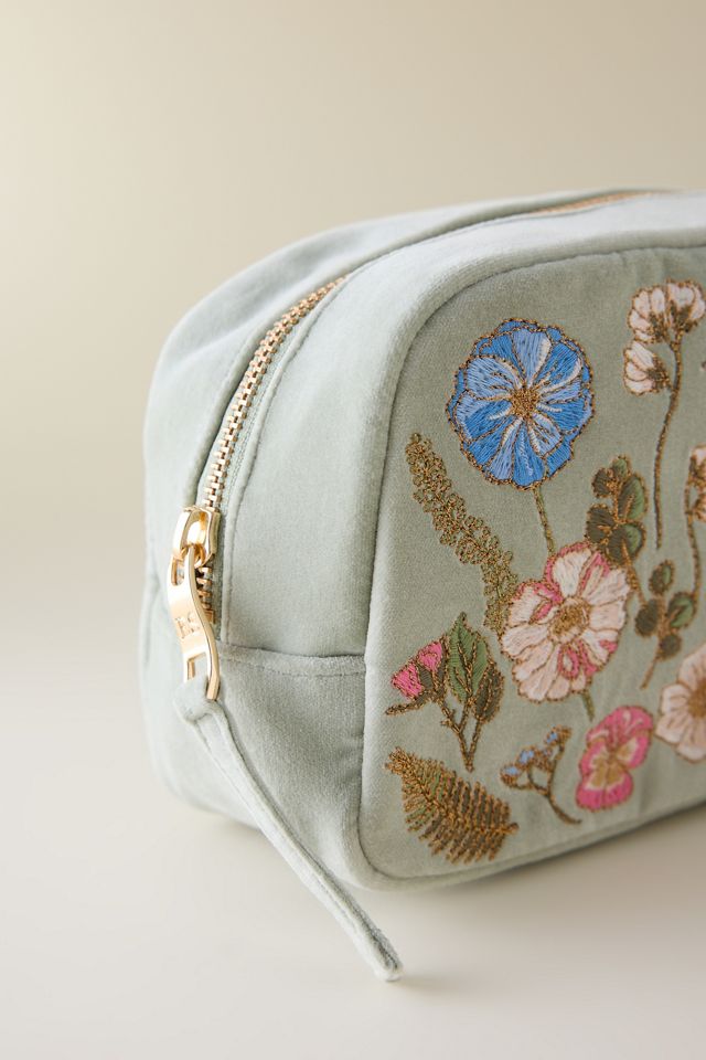 送料関税込【Elizabeth Scarlett】 Velvet Cosmetic Bag ポーチ Elizabeth Scarlett Velvet Cosmetic Bag Blue