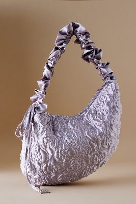 Shop Damson Madder Quilted Rose Kidney Bag In Silver