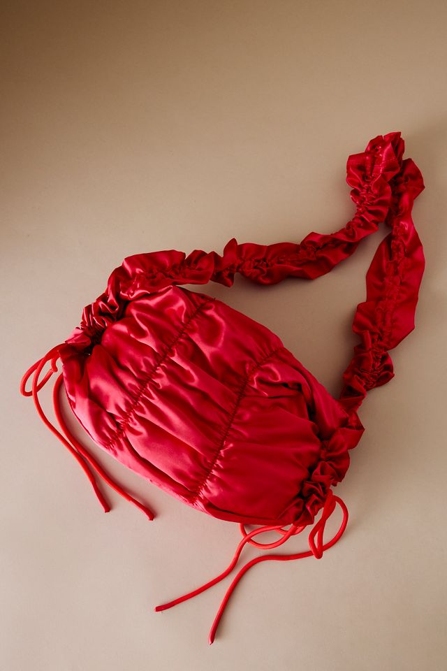 Damson Madder Ruched Satin Shoulder Bag | Anthropologie UK