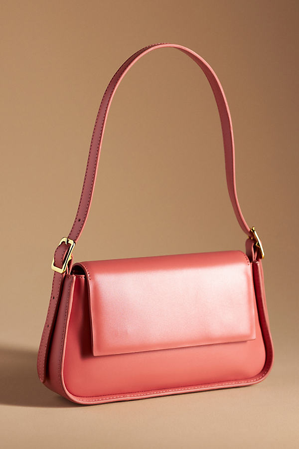 By Anthropologie Polished Fold-over Shoulder Bag In Pink