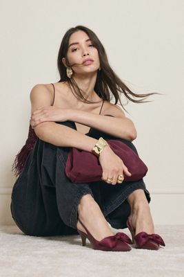Suryo Satin Beaded Bag