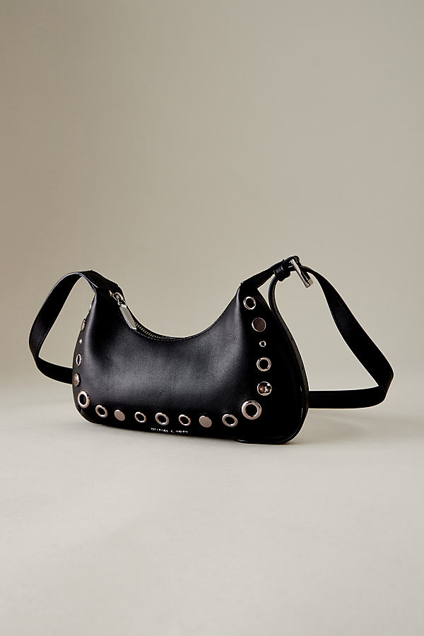 Charles & Keith Eyelet Faux-Leather Crossbody Belt Bag