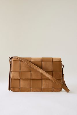Two Texture Woven Shoulder Bag