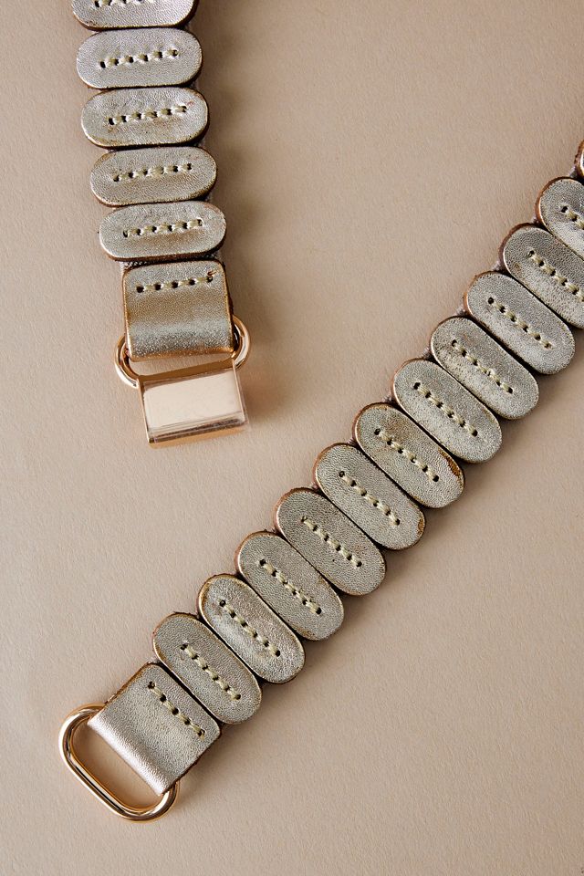 Anthropologie Tabitha stretch belt metallic gold Large Tabitha Stretch Belt | Anthropologie main image 3