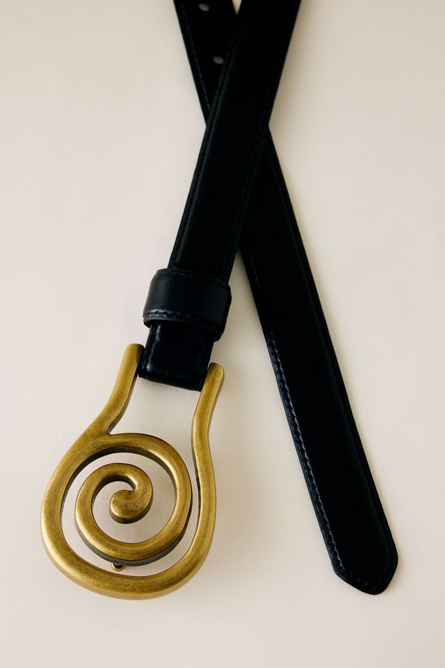 Ceinture en cuir à boucle tourbillon #1
