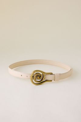 Cinturón de Cuero con Hebilla de Espiral