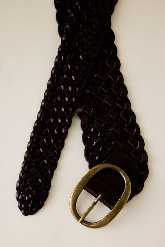 Wide Leather Braid Belt #1