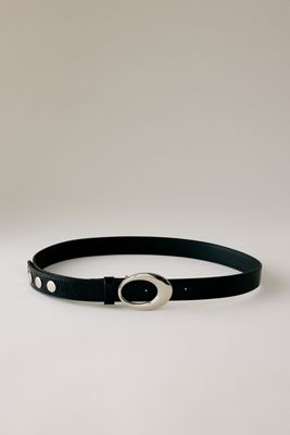 LAAGAM Nilah Oval-Buckle Leather Belt