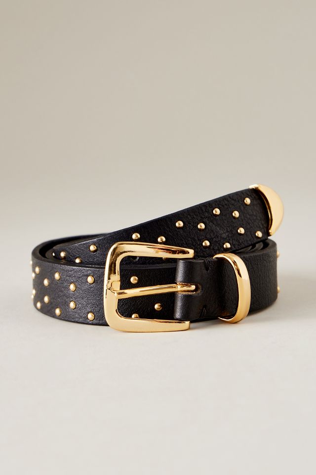 Gold Studded Leather Buckle Belt | Anthropologie UK