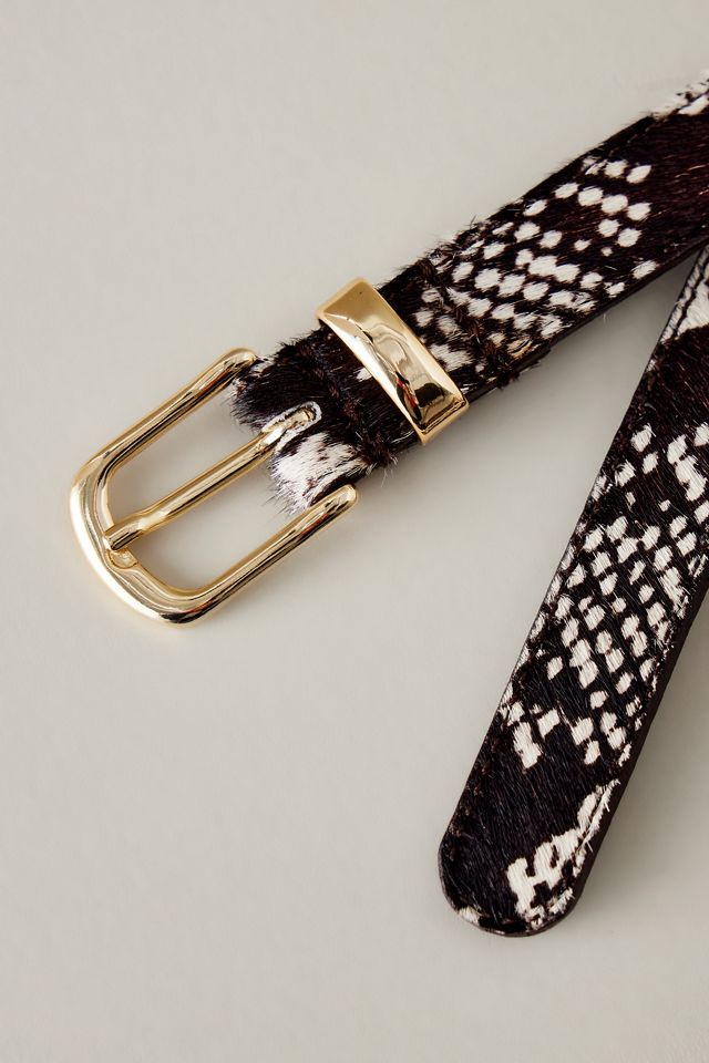Snakeskin Print Leather Belt #1