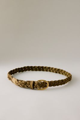 Cintura in Pelle Scamosciata Intrecciata