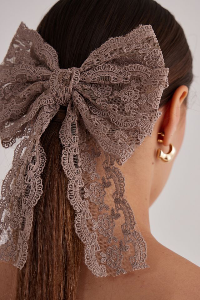 Lace Bow Barrette #2